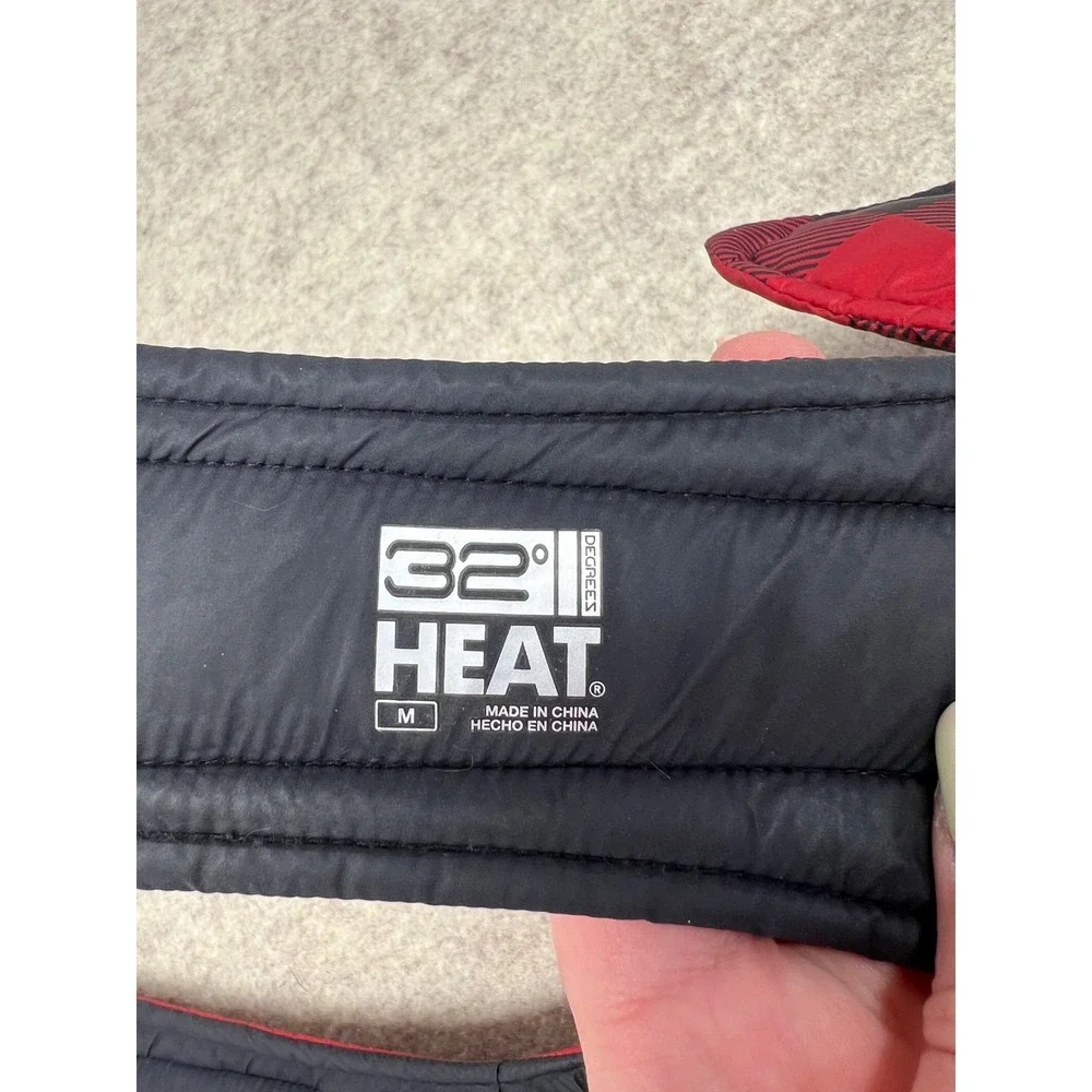 32 Degrees Heat Dog Vest Pet Medium Red Black Excellent Buffalo Plaid Puffer‎